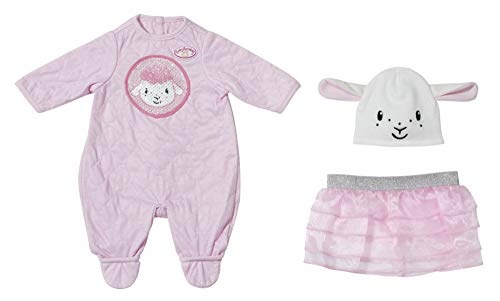 Zapf Creation 703229 Baby Annabell Deluxe Glitzer Puppenstrampler mit glitzernden Pailetten und witzigen Öhrchen und Stufenrock, Puppenkleidung 43 cm, 2-teiliges Set von Zapf Creation