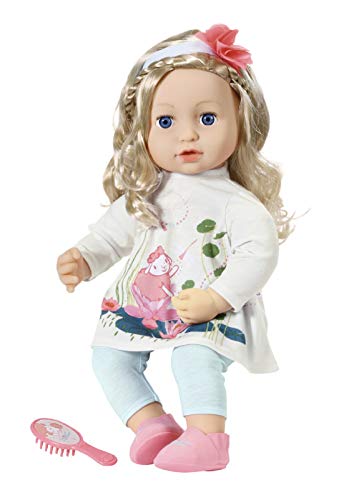 Zapf Creation 706381 Baby Annabell Sophia 43 cm - weiche Puppe mit langen Haaren, Haarband, Haarbürste, Puppenkleid und Puppenleggins von Baby Annabell