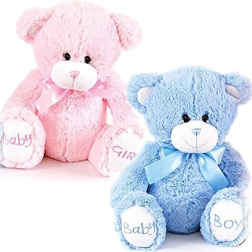 8 "Baby Boy MÄDCHEN Geburt Neue GEBORENE Cosy PLÜSCH Spielzeug Soft Kids Cuddly Teddy BÄR Geschenk (Blue Boy) von BARGAINS-GALORE