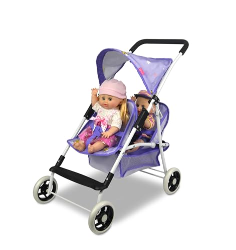 ANIVIA Twin Puppenwagen in Lila mit Bienen, Herzen und Sternen ANIVIA Twin Puppenwagen in Lila mit Bienen, Herzen und Sternen von Baby Birds