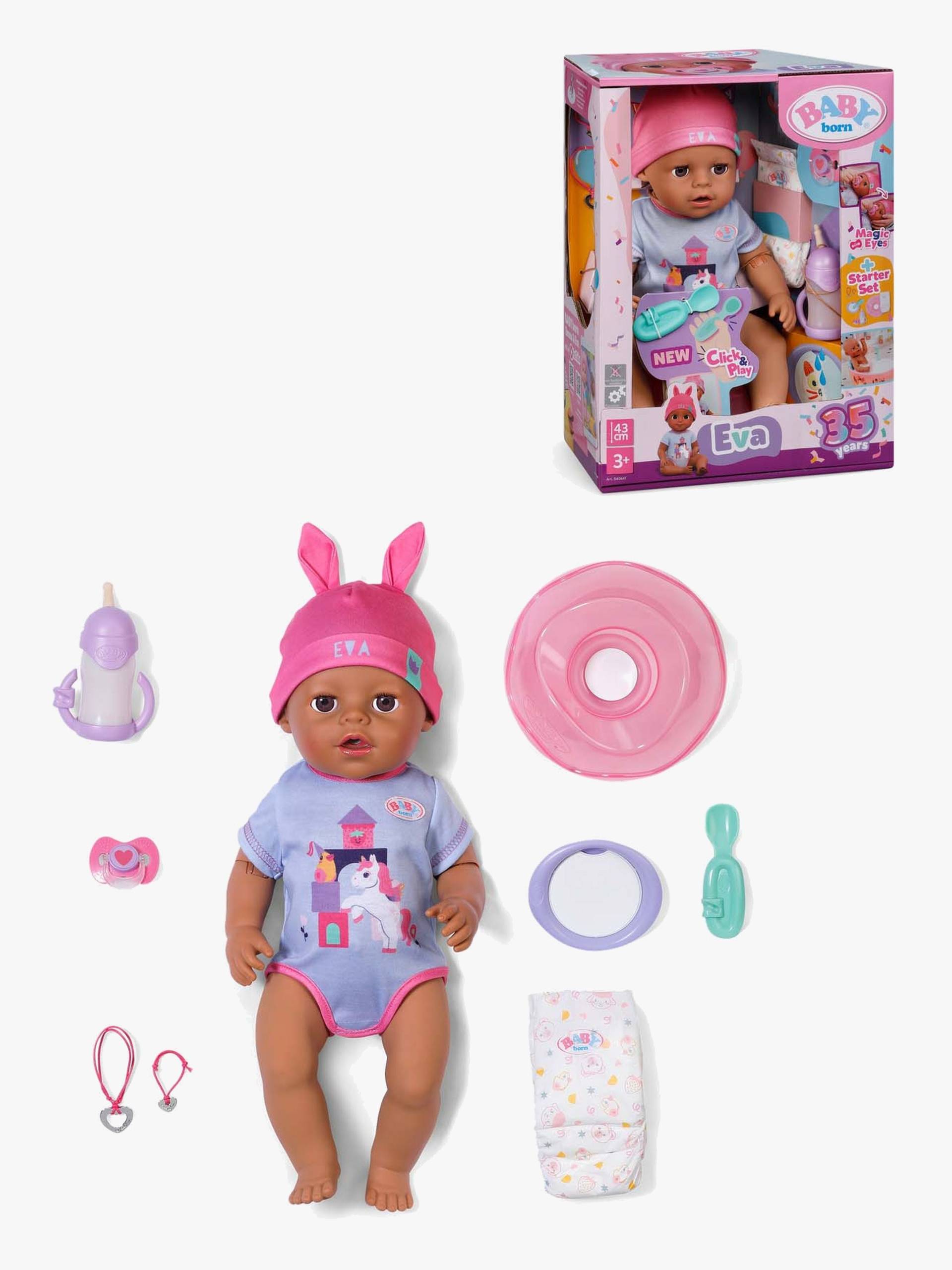 Baby Born Click & Play Puppe Eva 43 cm Baby Born Click & Play Puppe Eva 43 cm von Baby Born