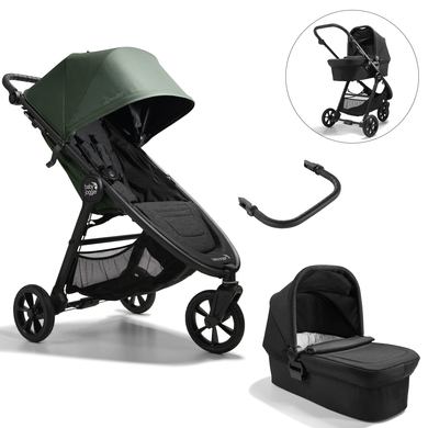 baby jogger Kombi-Kinderwagen City Mini GT2 Briar Green inklusive Babywanne und Sicherheitsbügel von Baby Jogger