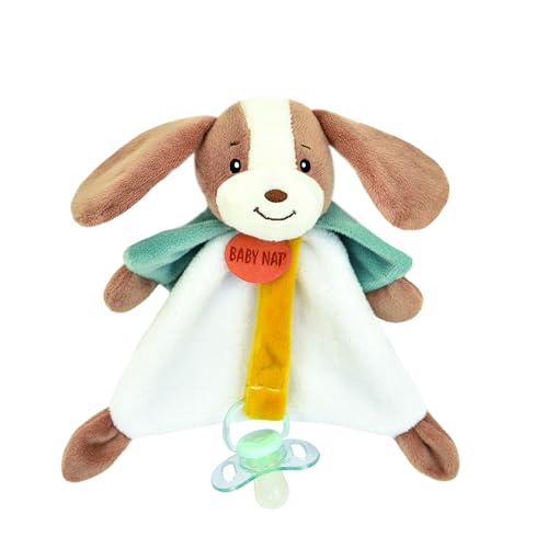 Baby NAT BN6026 Kuscheltier Schnullerkette Lucien der Hund von Baby Nat