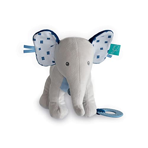 Baby Nat BN0513 Plüschtier Elefant mit Rassel, blau von Baby Nat