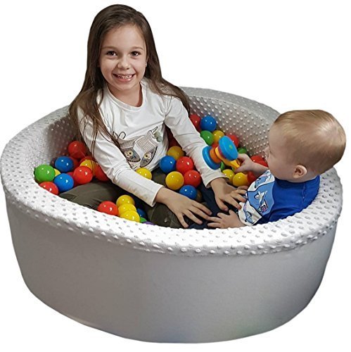 Baby Pluesh Bällebad Bällepool Bällebecken Spielbälle Kugelbad Bällchenbad Spielbecken 300 Balle, GRAU von Baby Pluesh