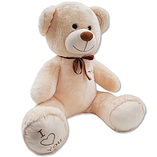 XXL Teddybär Plüsch Kuschel Stoff Plüsch Riesen Teddy Bär Groß Geschenkidee 160cm [Beige] von Odolplusz