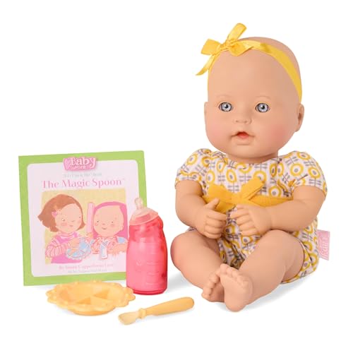 Baby Sweetheart Baby Puppe mit Kleidung, Fläschchen und Zubehör zum Füttern – Weiche Puppe und Bilderbuch auf Englisch – Spielzeug ab 2 Jahre von Baby Sweetheart