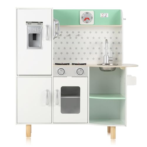 Baby Vivo Kinderküche Spielküche aus Holz Kinderspielküche Küche Holzküche Spielzeugküche - Gustavo in Weiß Baby Vivo Kinderküche Spielküche aus Holz Kinderspielküche Küche Holzküche Spielzeugküche - Gustavo in Weiß von Baby Vivo
