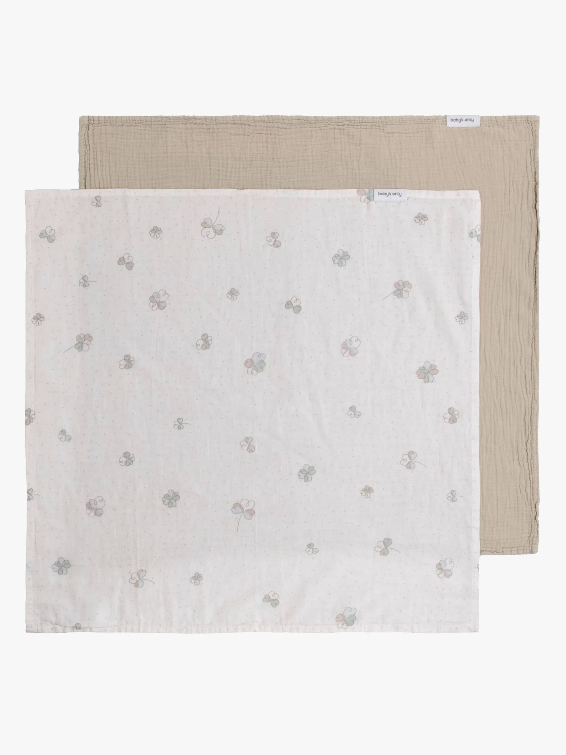 Baby's Only Pucktuch 115x115 cm 2er-Pack, Tender Beige/Clover von Baby's Only