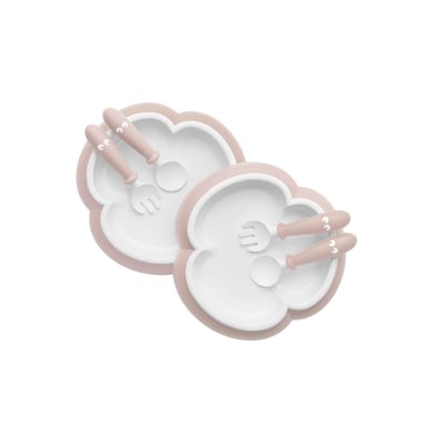 BABYBJÖRN Kinderteller, Kinderlöffel und Gabel 2er-Pack, pastelrosa von BabyBjörn