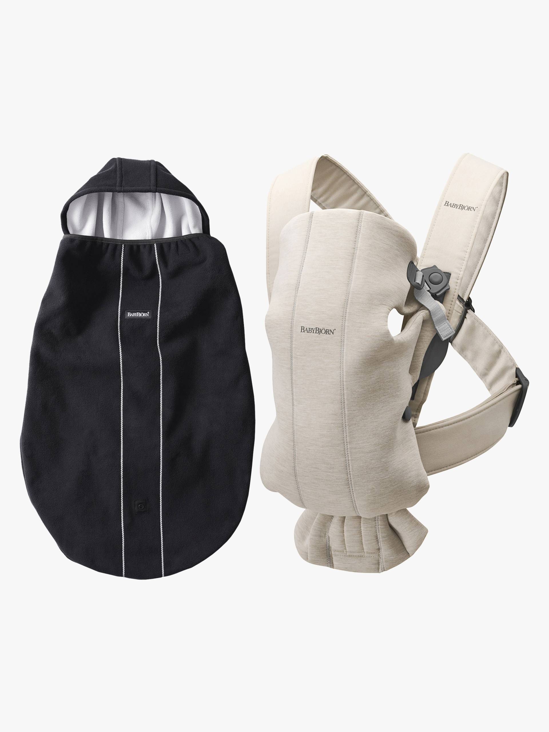BabyBjörn Babytrage Mini 3D Jersey inkl. Überzug, Hellbeige von BabyBjörn