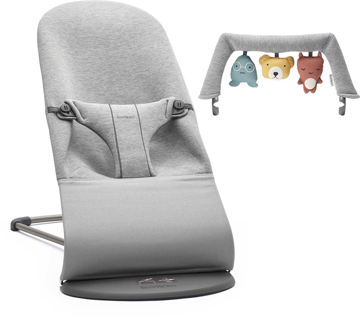 BabyBjörn Bliss Babywippe 3D Jersey inkl. Spielzeug, Hellgrau BabyBjörn Bliss Babywippe 3D Jersey inkl. Spielzeug, Hellgrau von BabyBjörn