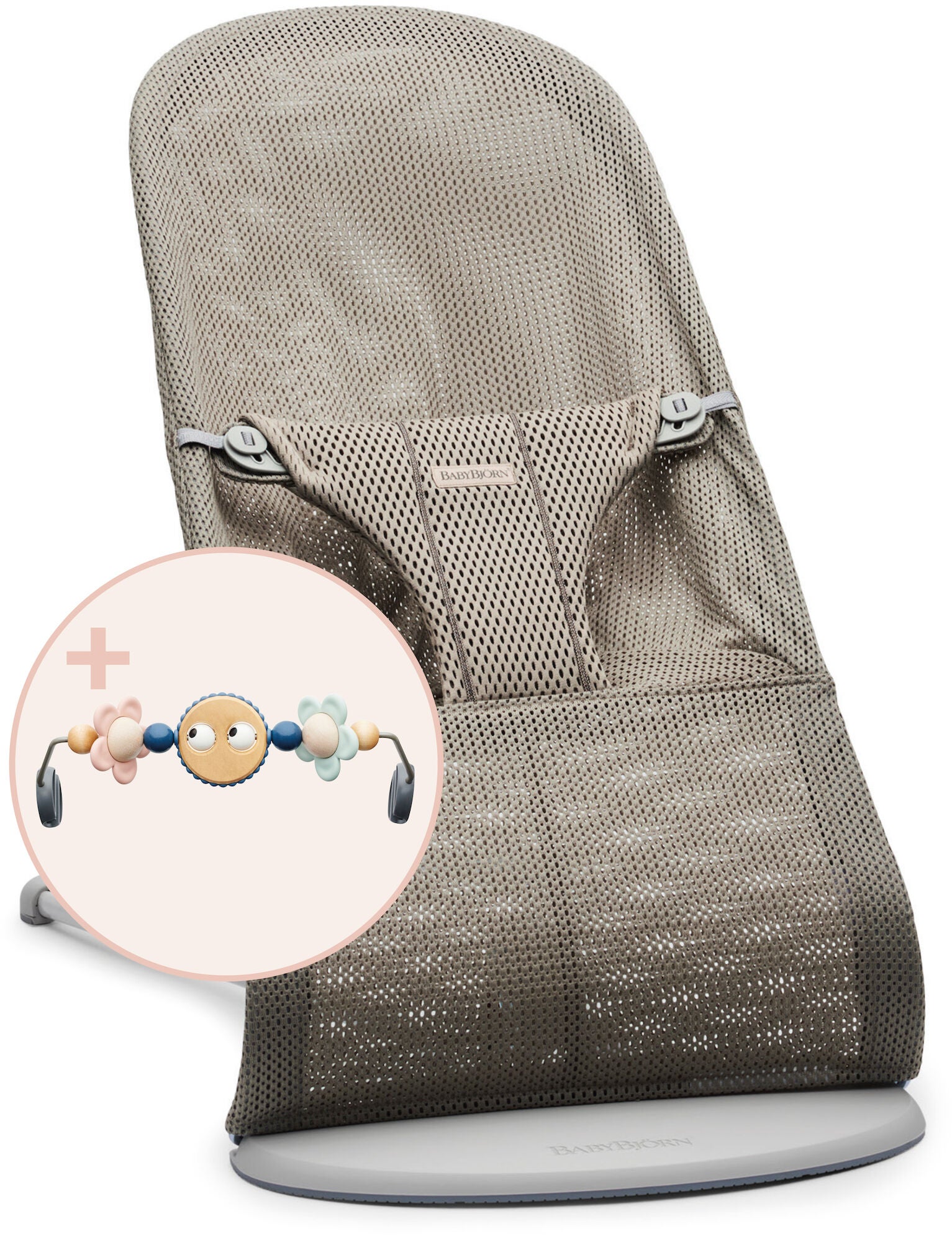 BabyBjörn Bliss Babywippe Mesh inkl. Wackelaugen, Graubeige/Pastell BabyBjörn Bliss Babywippe Mesh inkl. Wackelaugen, Graubeige/Pastell von BabyBjörn