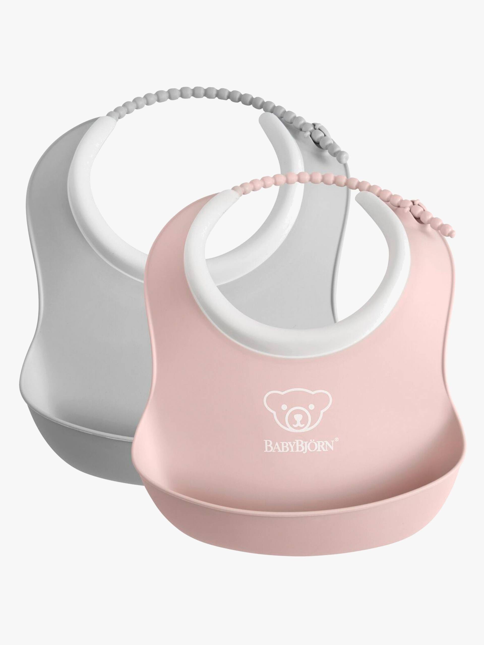 BabyBjörn Lätzchen-Set 2er-Pack, Grau/Rosa von BabyBjörn