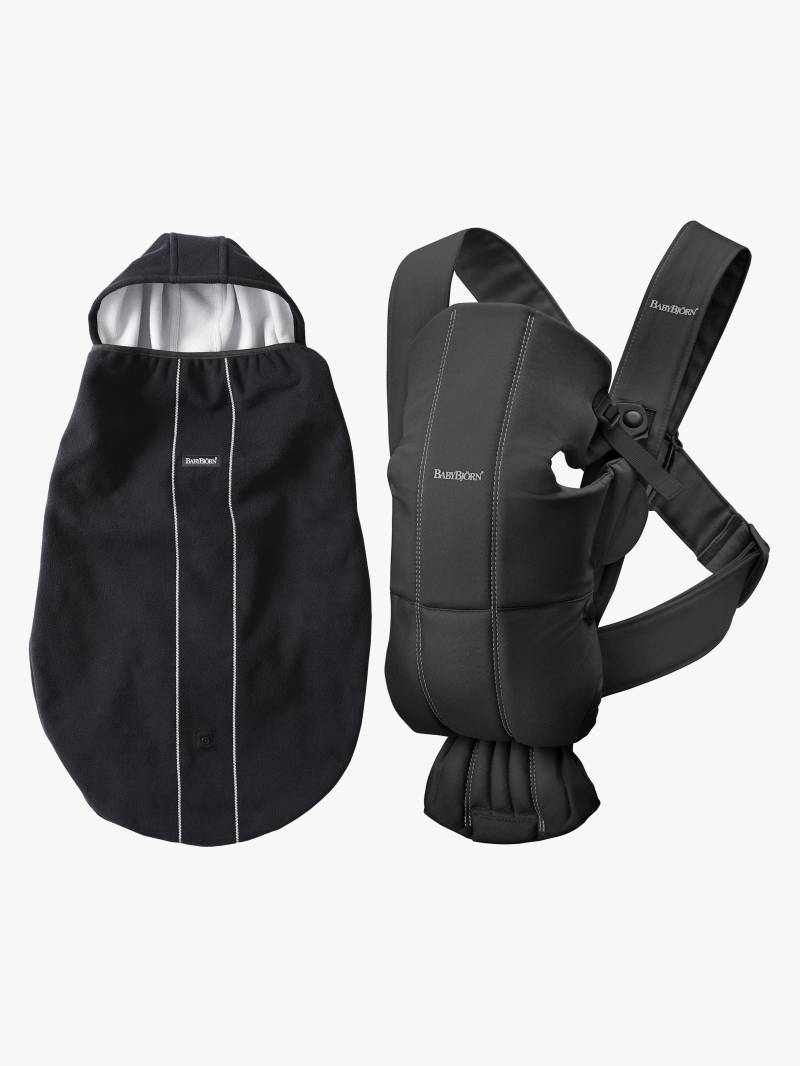 BabyBjörn Mini Babytrage Gewebt inkl. Überzug, Schwarz von BabyBjörn