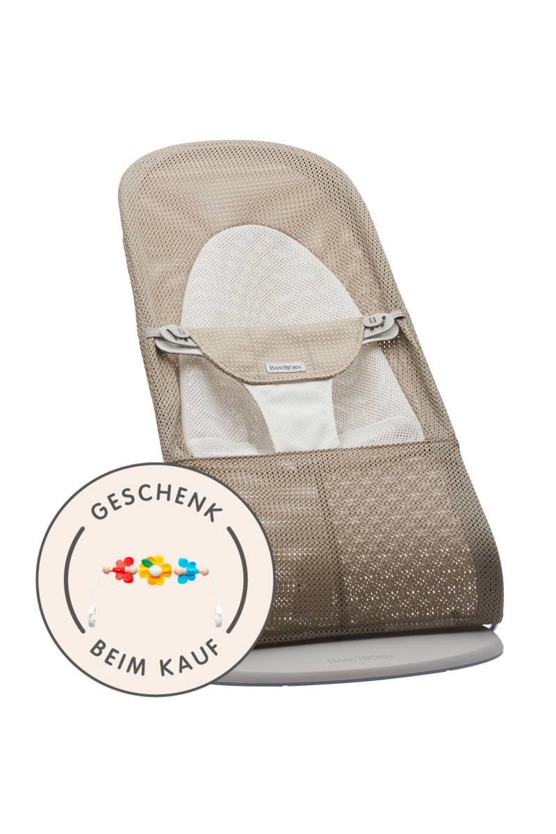 Babywippe Balance Soft - Grau-Beige/Weiß / Netzstoff / Hellgrauer von BabyBjörn