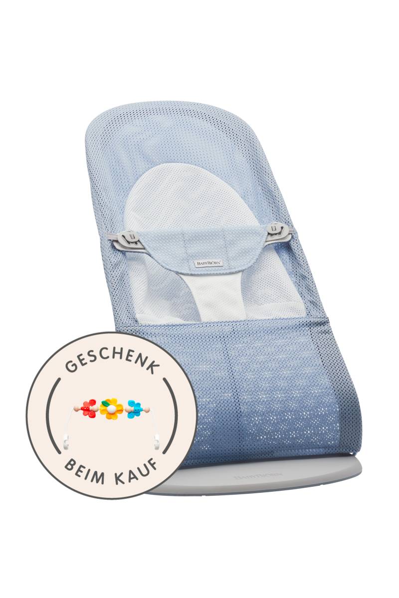 Babywippe Balance Soft - Himmelblau/Weiß / Netzstoff / Hellgrauer von BabyBjörn