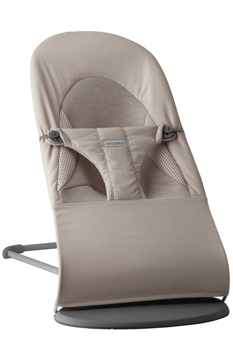 Babywippe Balance Soft - Sandgrau / Gewebt/Jersey, Tri-Fabric / Dunkelgrauer von BabyBjörn