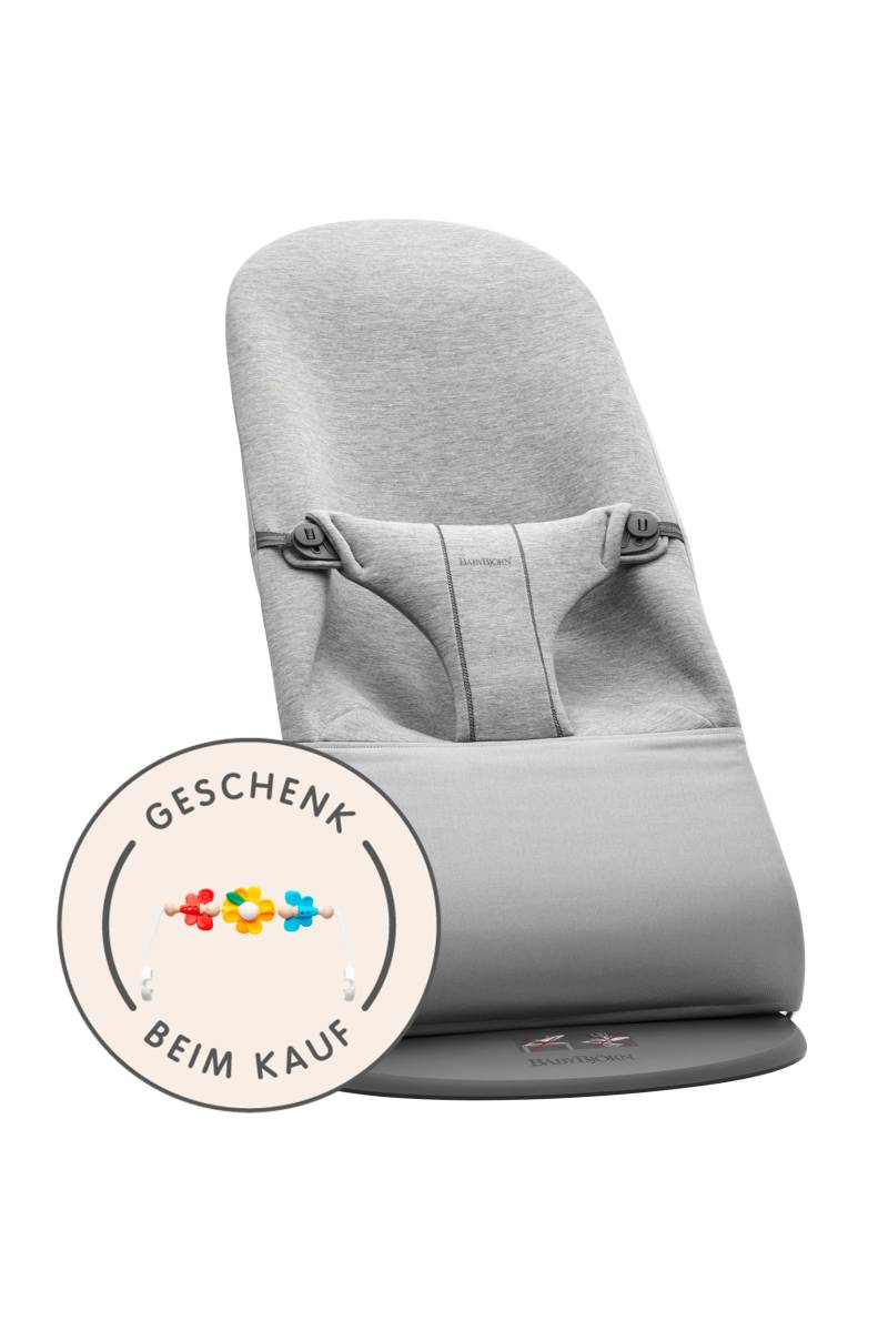 Babywippe Bliss - Hellgrau / 3D-Jersey / Dunkelgrauer von BabyBjörn