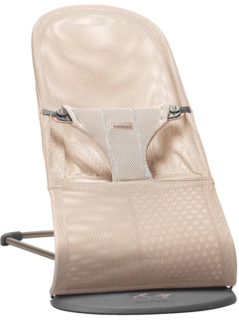Babywippe Bliss - Perlmuttrosa / Netzstoff / Dunkelgrauer von BabyBjörn