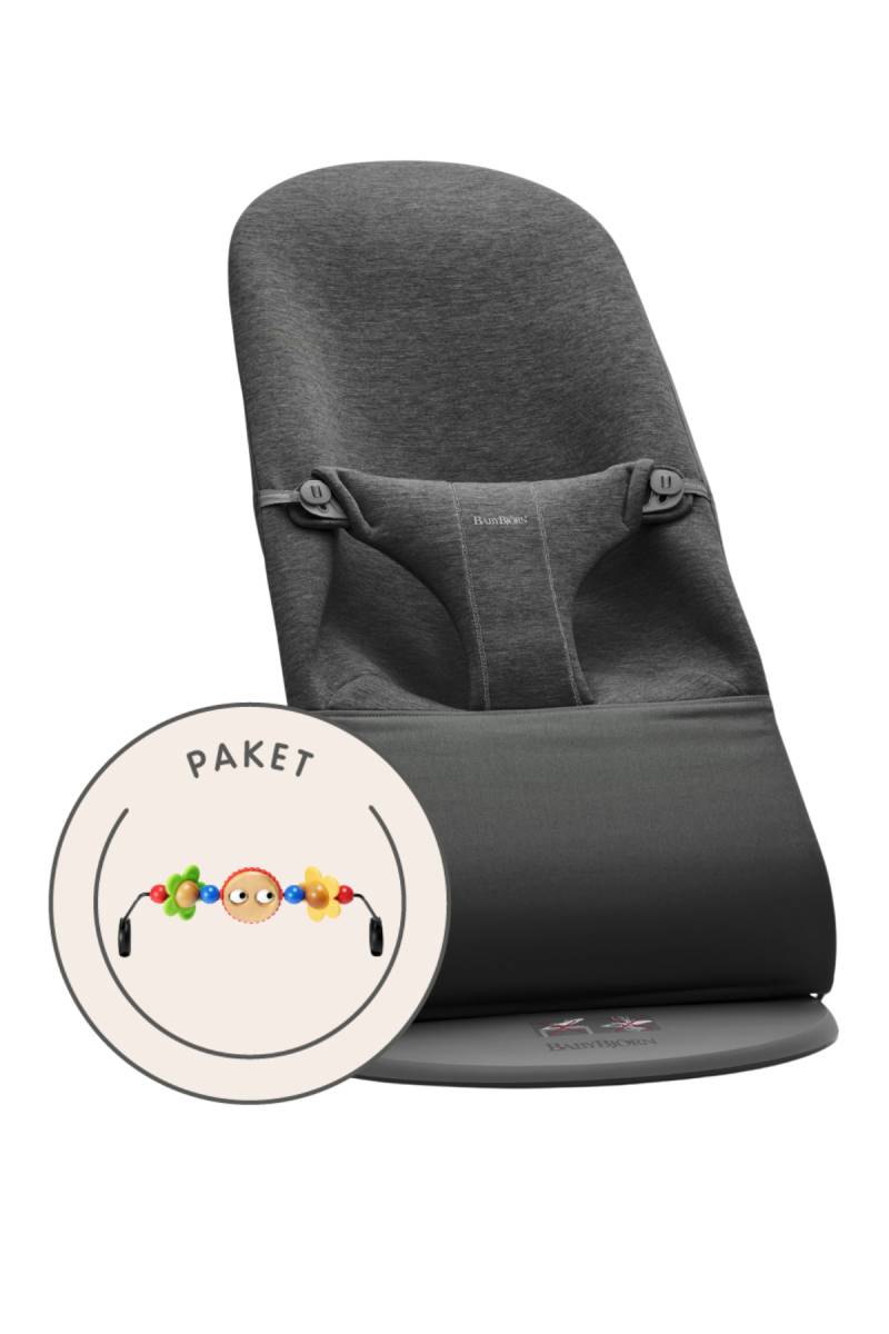 Babywippe und Spielzeug - Schwarzgrau / 3D-Jersey / Dunkelgrauer / Fröhliche Augen von BabyBjörn
