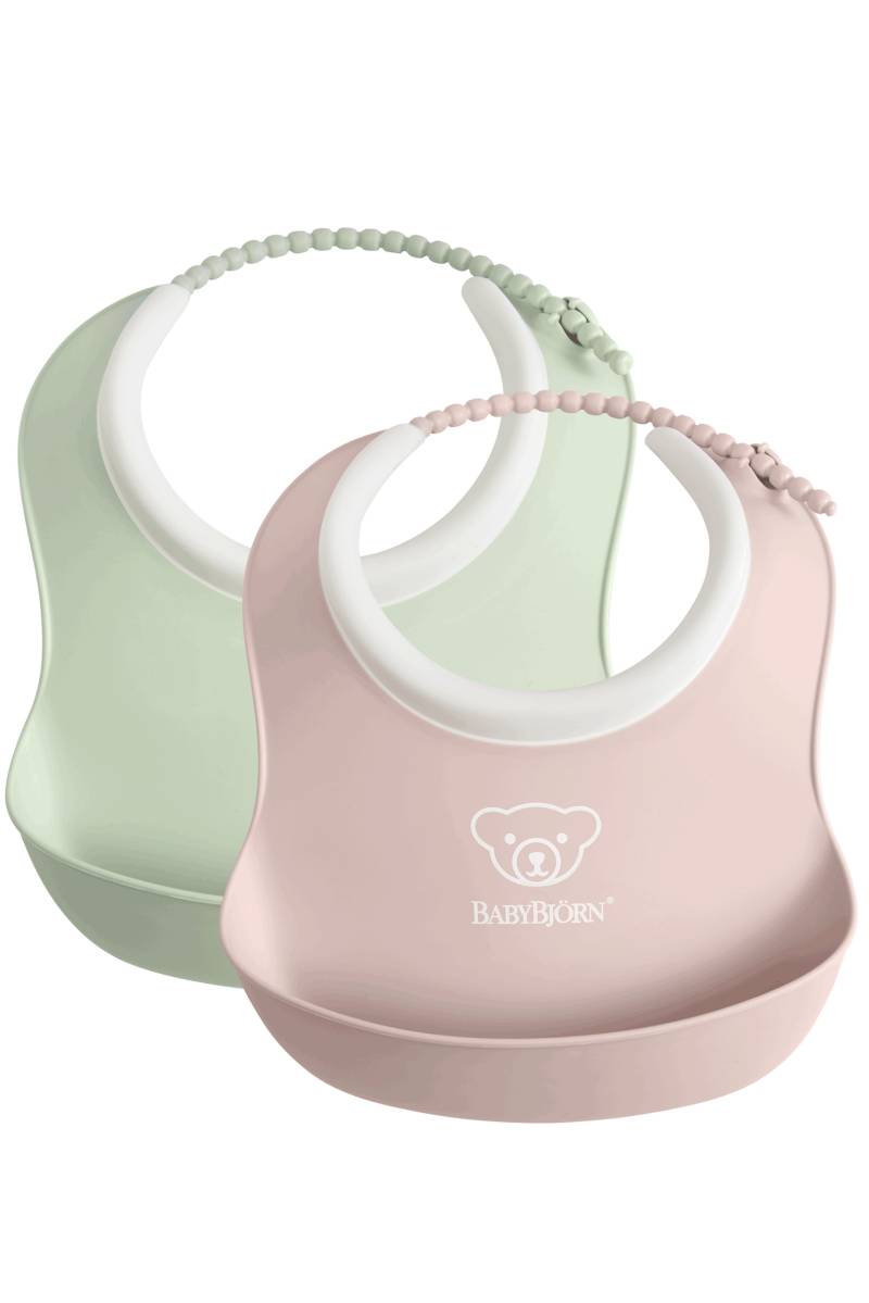 Kleines Lätzchen, 2er-Pack - Blassgrün/Blassrosa von BabyBjörn