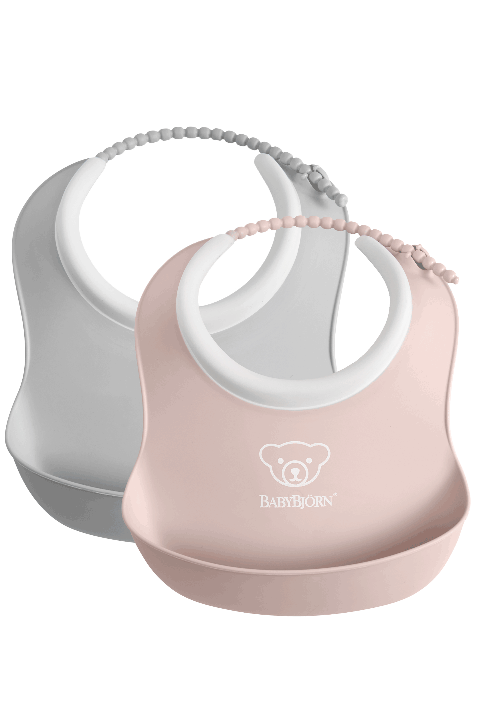 Kleines Lätzchen, 2er-Pack - Grau/Blassrosa Kleines Lätzchen, 2er-Pack - Grau/Blassrosa von BabyBjörn