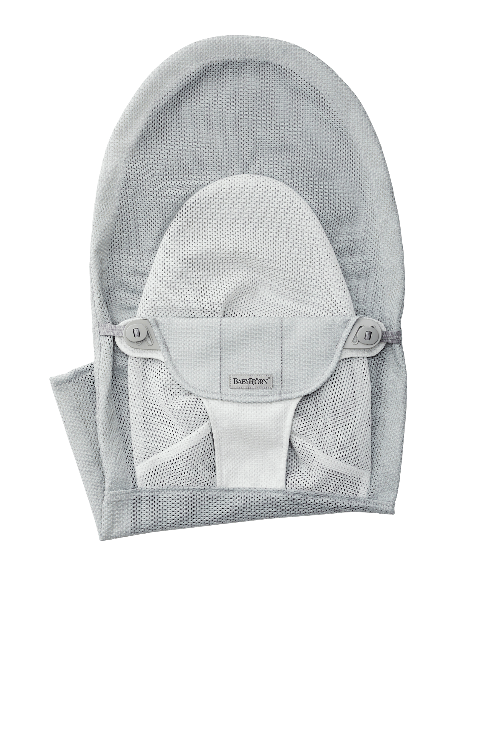 Zusätzlicher Stoffsitz für Babywippe Balance Soft - Silber/Weiß / Mesh, grey buttons von BabyBjörn