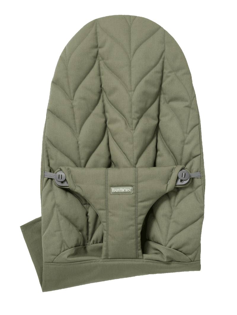 Zusätzlicher Stoffsitz für Babywippe Bliss - Dunkelgrün / Gewebt, Blütenblatt-Steppung von BabyBjörn