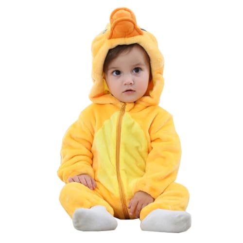 Leideur Unisex Baby Tier Halloween Strampler Kapuze Flanell Strampler Outfits(Ente,80) von Leideur