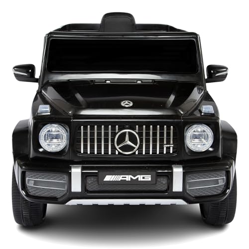 Babycar Mercedes G63 Sportversion AMG (Schwarz) Elektroauto für Kinder Offiziell mit Lizenz 12 Volt Batterie mit Fernbedienung 2,4 GHz Türen mit MP3 von Babycar