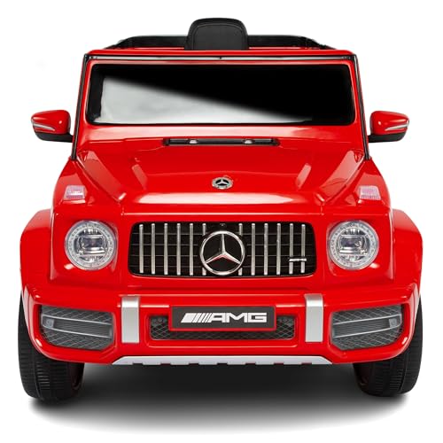 Babycar Mercedes G63 Sportversion AMG (rot) Elektroauto für Kinder Offiziell mit Lizenz 12 Volt Batterie mit Fernbedienung 2,4 GHz Türen mit MP3 von Babycar