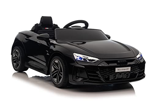 Elektroauto für Kinder Audi RS E-TRON (Schwarz) von Babycar – Elektro-Audi für Kinder, offiziell lizenziert, 12 Volt mit 2,4-GHz-Fernbedienung, öffnende Türen mit MP3 von Babycar