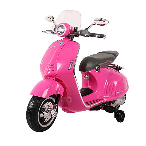 Motorrad für Kinder Vespa 946 (Rosa) mit MP3-Leuchten und Sounds, offiziell lizenziert von Babycar