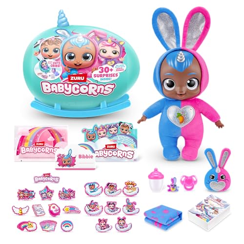 Babycorns Interaktive Babypuppe Serie 1 Groß (Bobbie) von ZURU mit Lichtern und Geräuschen, Magische Babypuppen, Überraschung, Unboxing, Mädchen, Puppen, Geschichte von Babycorns