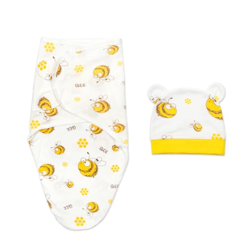 Reborn Baby Doll Swaddle Blanket Newborn Dolls Bath Blanket Set with Blanket and Hat Fit 17-22 Inch Reborn Dolls Clothes Accessories Cute Animal Design 2Pcs of Pack (Little Bee) von Babyfere