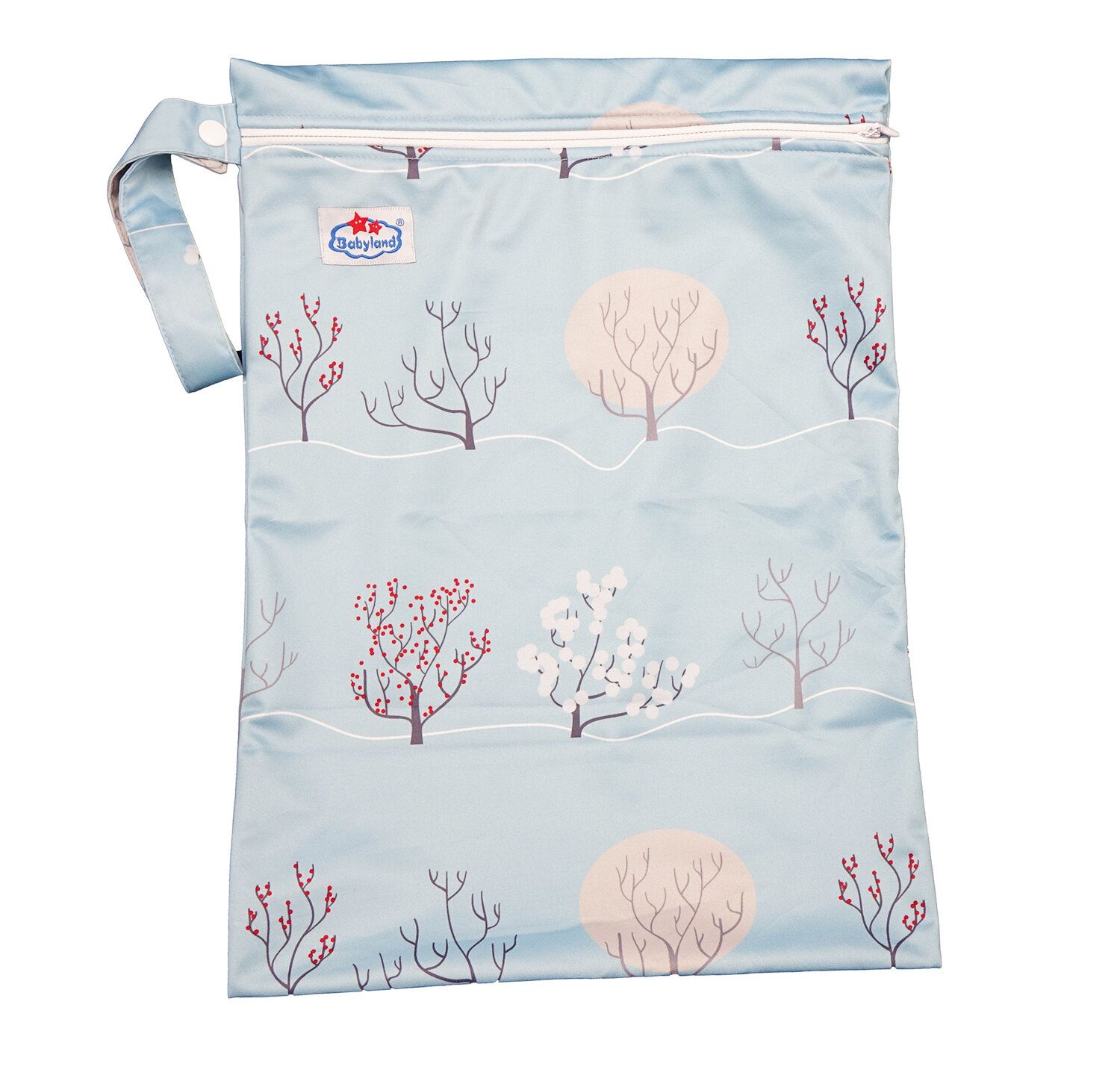 Babyland gemusterte Nasstasche (M) - Bäume (hellblau) von Babyland