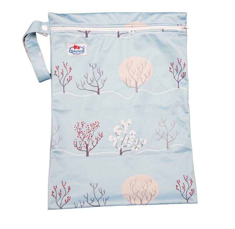 Babyland gemusterte Nasstasche (M) - Bäume (hellblau) von Babyland