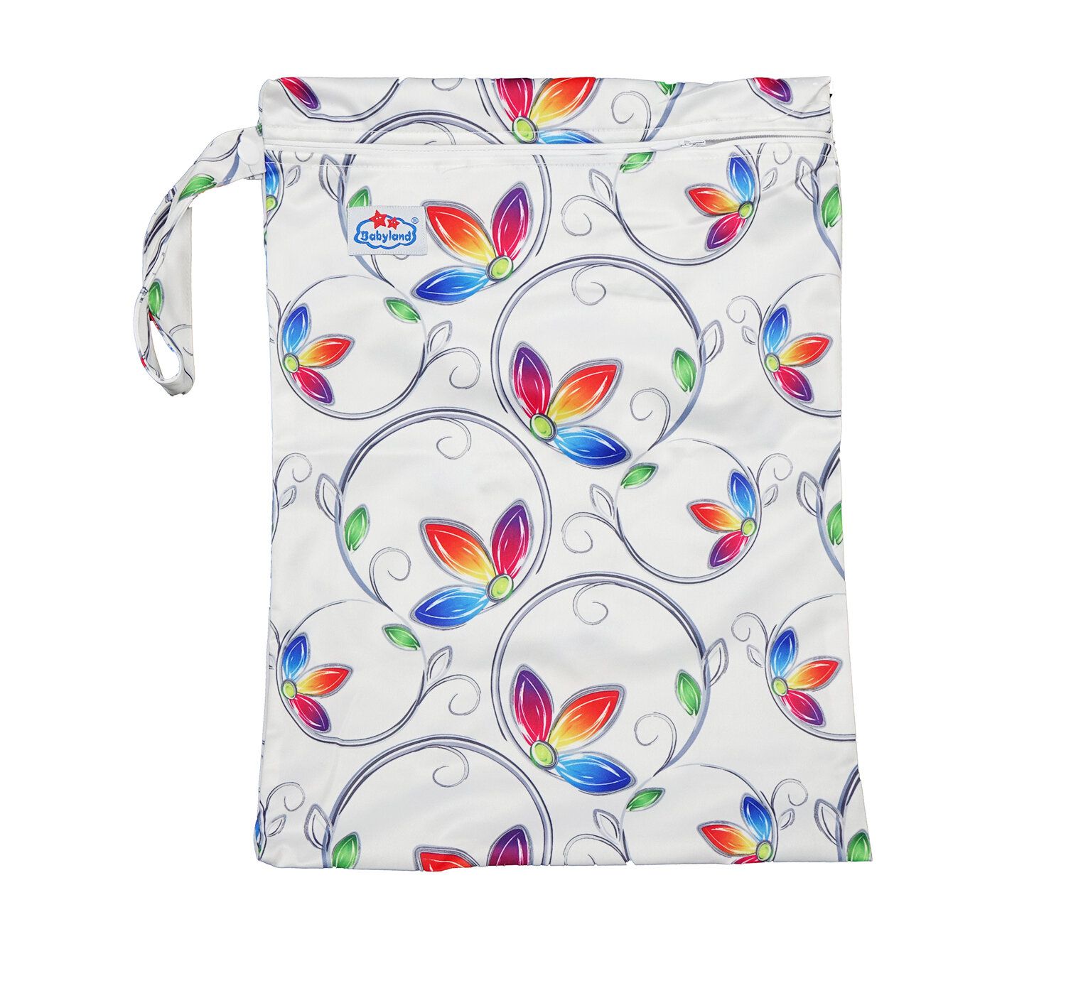 Babyland gemusterte Nasstasche (M) - Blumenranke von Babyland