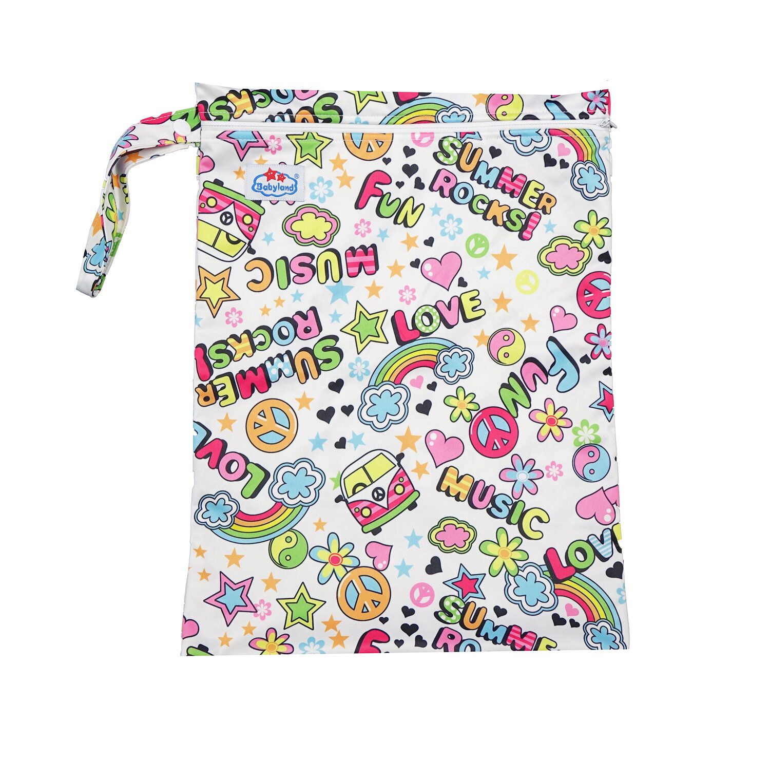 Babyland gemusterte Nasstasche (M) - Flower Power von Babyland