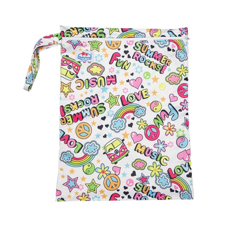 Babyland gemusterte Nasstasche (M) - Flower Power von Babyland