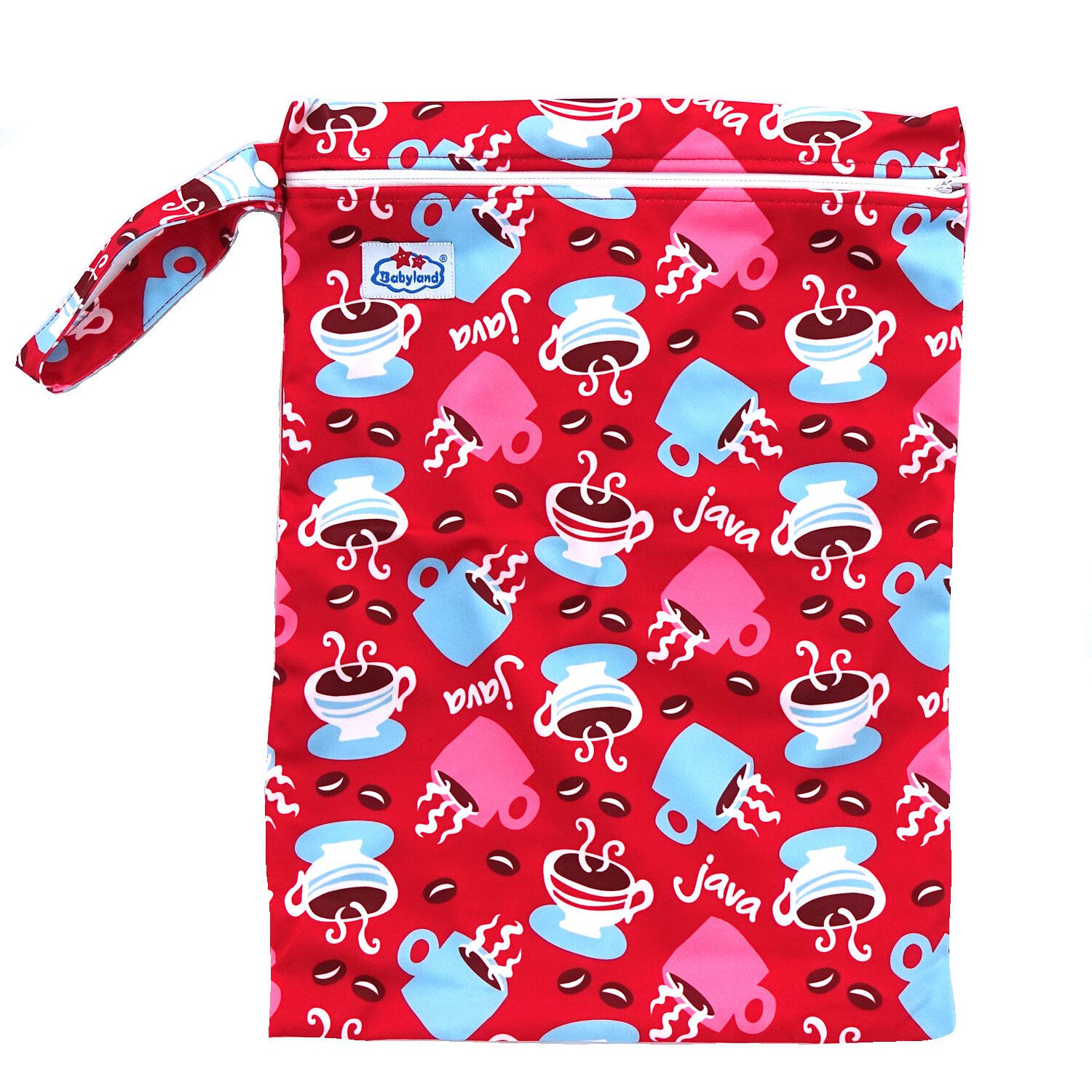 Babyland gemusterte Nasstasche (M) - Kaffee von Babyland