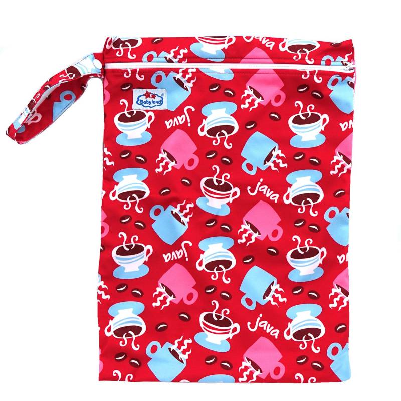 Babyland gemusterte Nasstasche (M) - Kaffee von Babyland