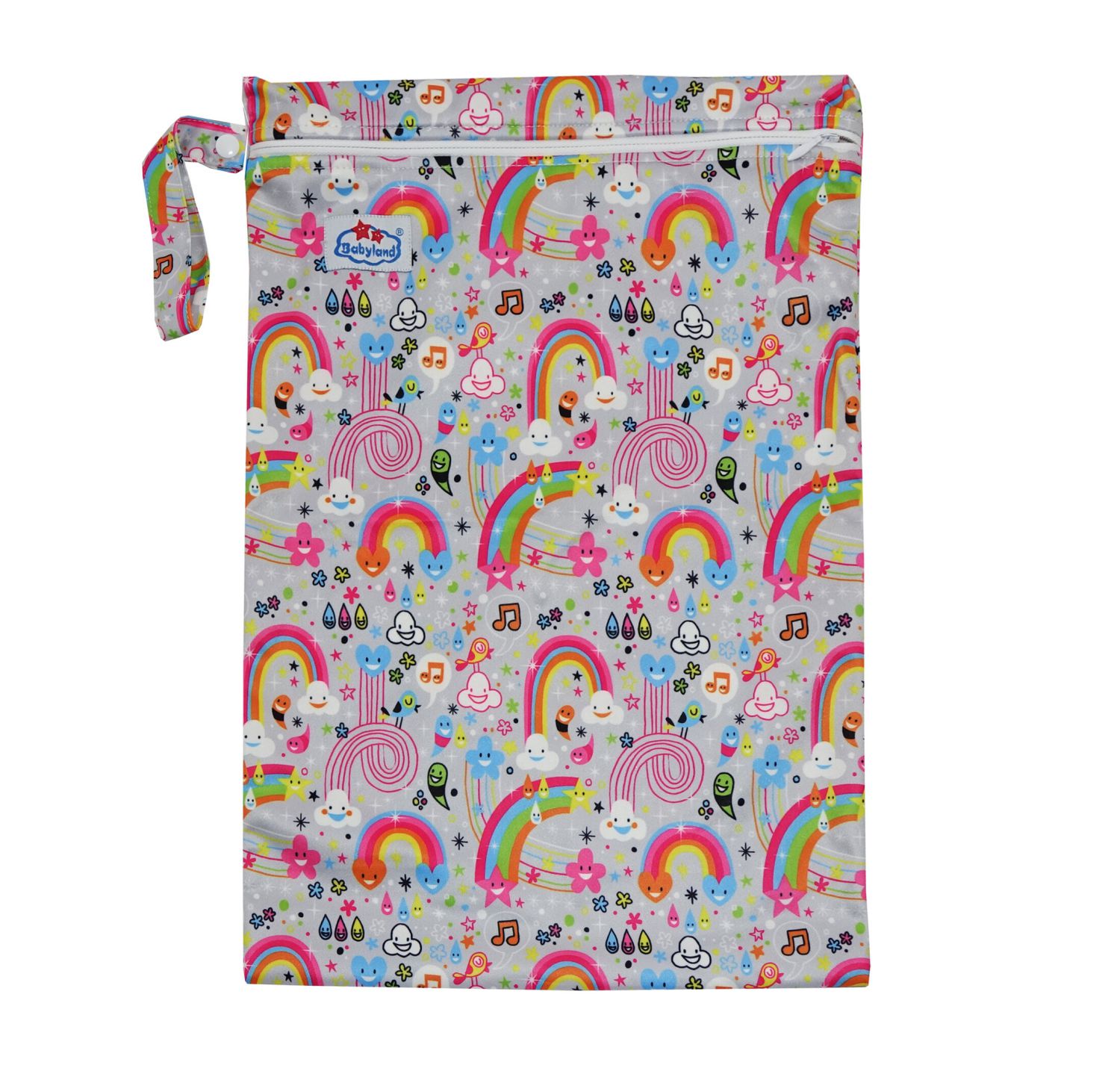Babyland gemusterte Nasstasche (M) - Regenbogen-Party von Babyland
