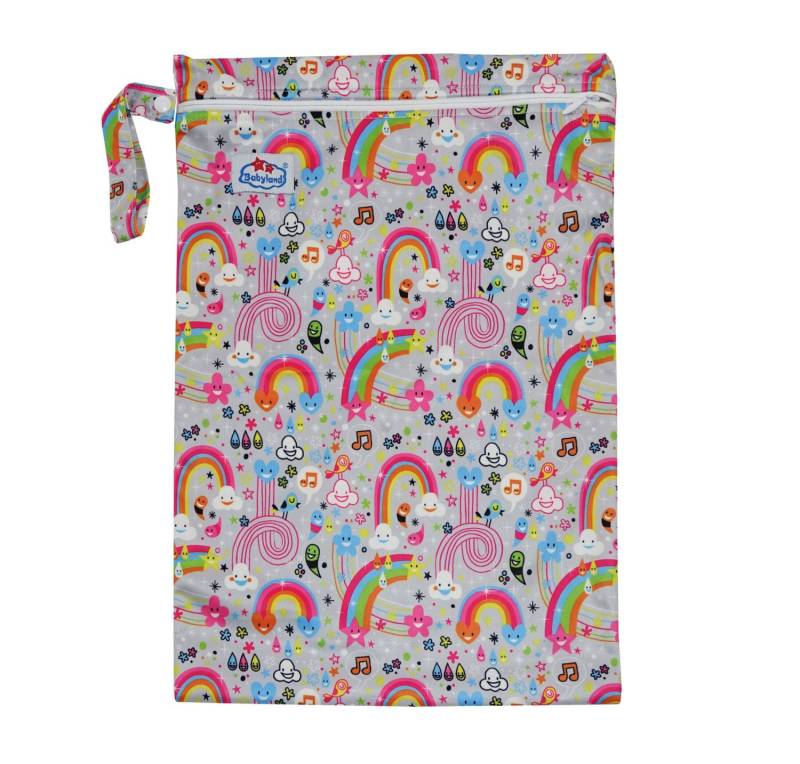 Babyland gemusterte Nasstasche (M) - Regenbogen-Party von Babyland