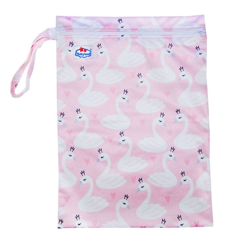 Babyland gemusterte Nasstasche (M) - Schwäne von Babyland