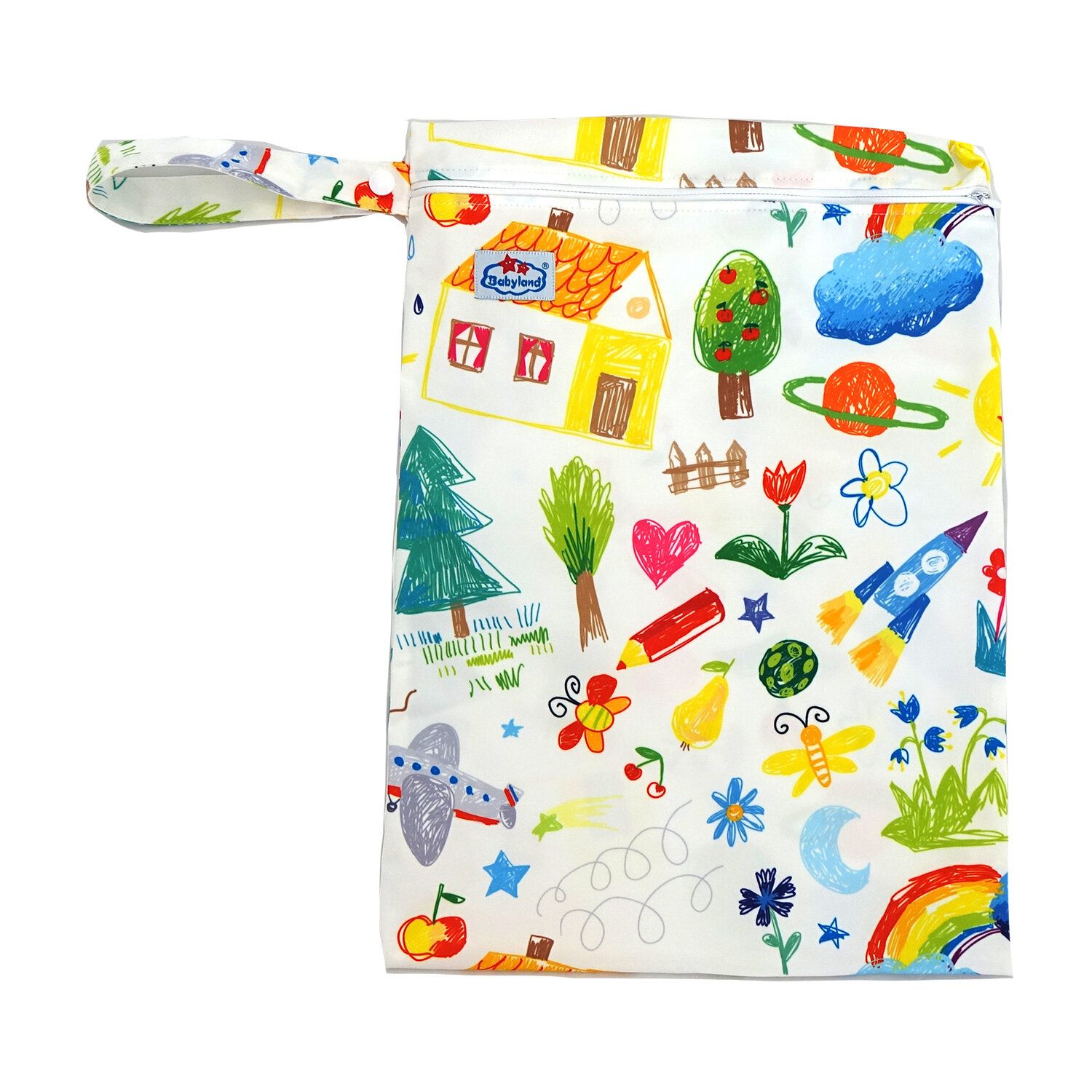 Babyland gemusterte Nasstasche (M) - Scribble von Babyland