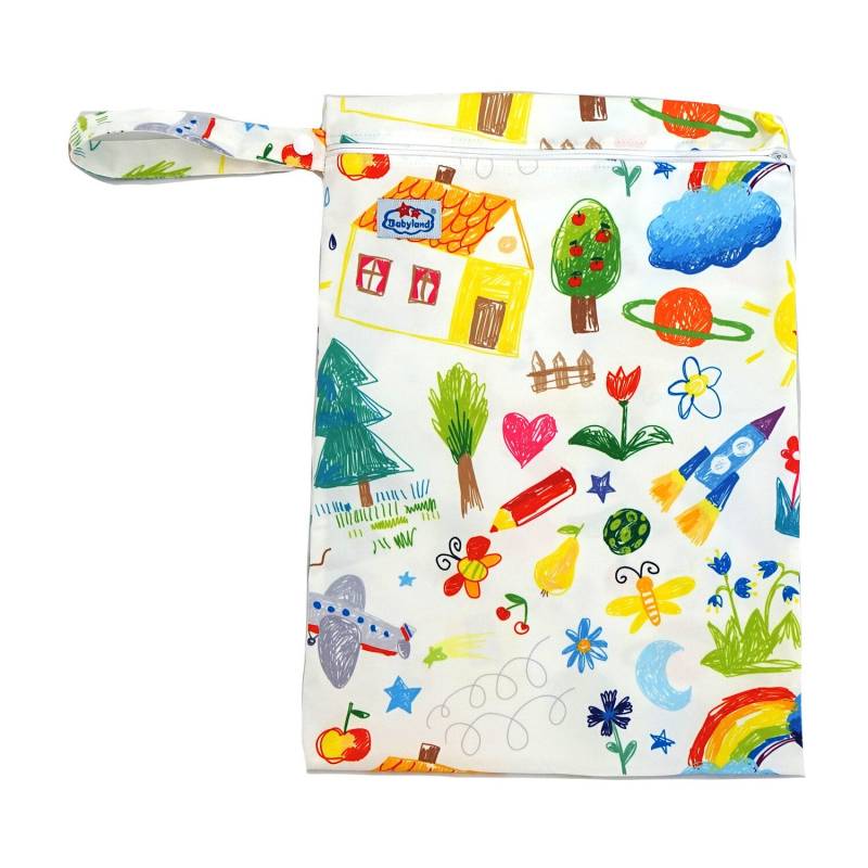 Babyland gemusterte Nasstasche (M) - Scribble von Babyland