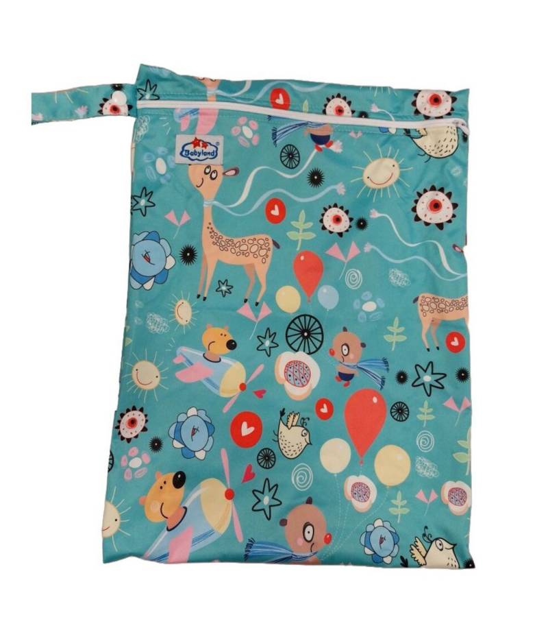 Babyland gemusterte Nasstasche (M) - Tiere & Ballons von Babyland