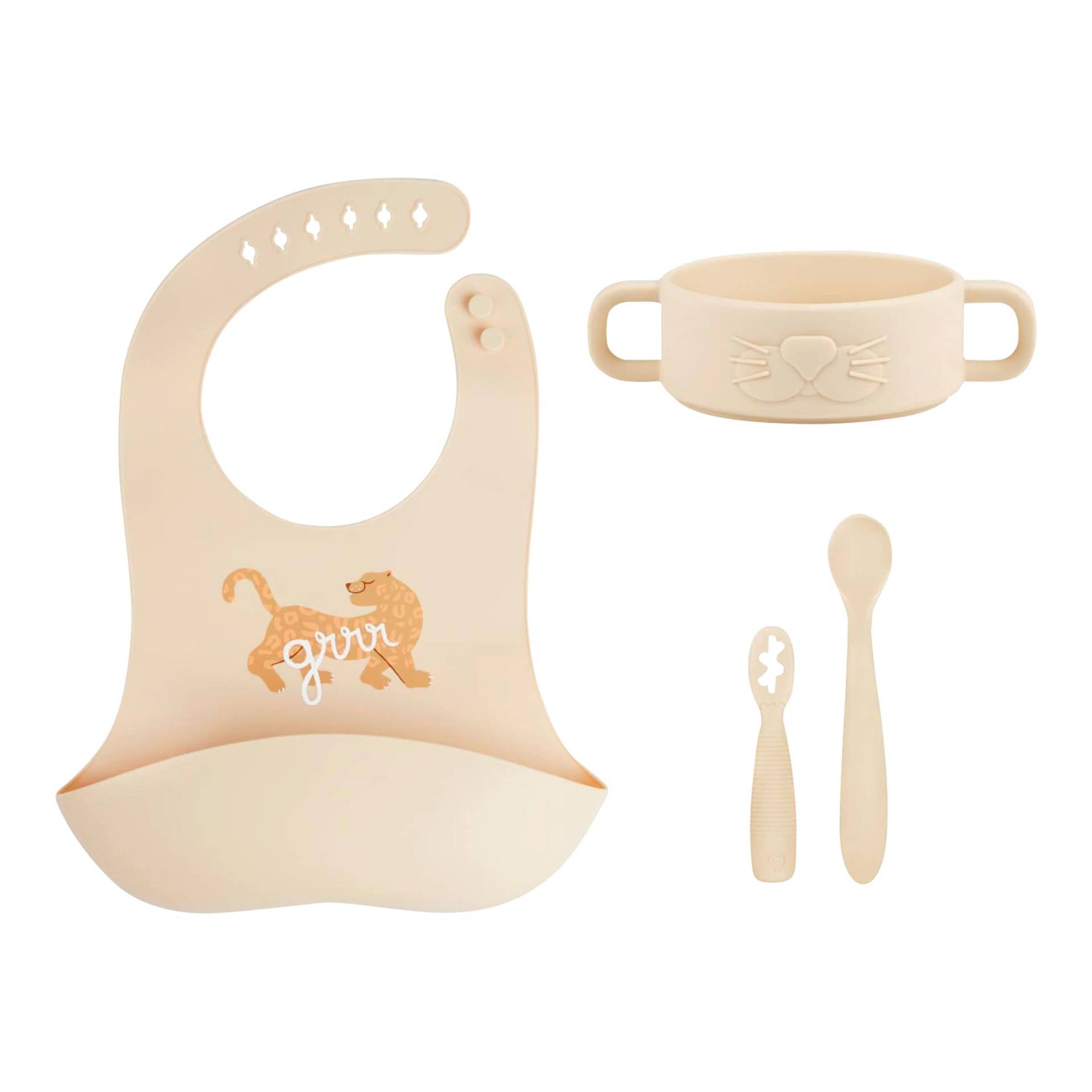 Babymoov 4-tlg. Geschirrset inkl. Silikon-Lätzchen von Babymoov